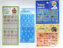 正規品　タイルシール　4点セット　モンチッチ　キティ　アフロ犬　こげぱん