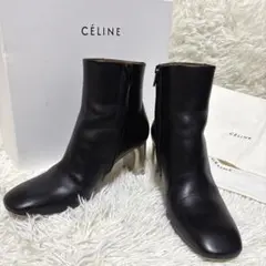 希少✨CELINE BAMBAM メタルヒール ショートブーツ サイドジップ