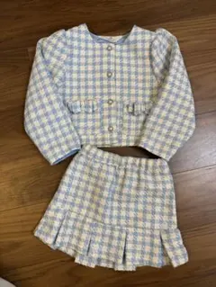 水色と白のチェック柄セット