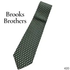 USA製 Brooks Brothers 346 ネクタイシルク 小紋 グリーン