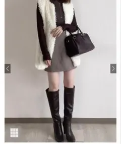 GRL インパン付き千鳥格子チェック台形スカート[ac1834] ブラウン