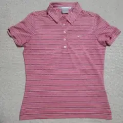 【美品】NIKE GOLF　ストレッチシャツ　ボーダー柄　レディースSのサムネイル