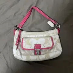 未使用　COACH シグネクチャー アクセサリーポーチ ピンク 未使用 COACH シグネクチャー アクセサリーポーチ ピンク - メルカリ