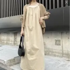 agawd アガウド　 コードキャミワンピース ベージュ