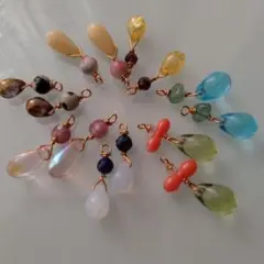 天然石とチェコビーズのチャームセット ハンドメイドアクセサリーパーツ