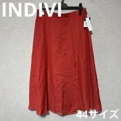 INDIVI 巻きスカート風　フレアスカート　44サイズ 大きめサイズのサムネイル