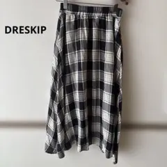 Ｌサイズ　DRESKIP ワールド チェック柄 ロングフレアスカートのサムネイル