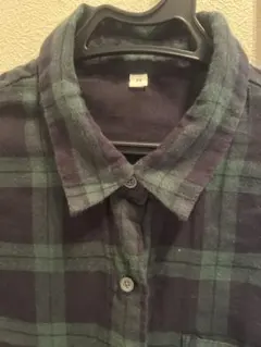 Mサイズ グリーン・ネイビー チェックシャツ