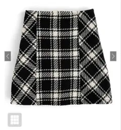 GRL バックリボンツイードチェックミニスカート gm699
