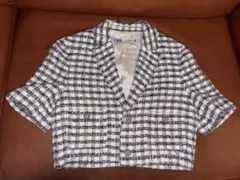ZARA ツイード ショートジャケット USA XSサイズのサムネイル