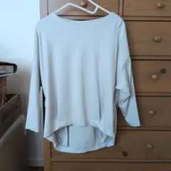 コットンバックタック7分袖プルオーバー