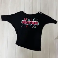 Reebok Tシャツ OT レディース アシンメトリー ドルマン スリット 黒のサムネイル