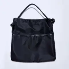 【美品】perche レザー 1本手結びナイロントートバッグ ハンドバッグ A4のサムネイル