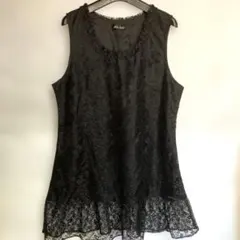 (送料無料)黒 ノースリーブ チュニック