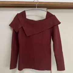 バーガンディ 長袖ニット サイズ2