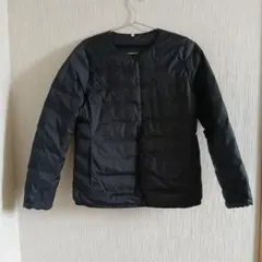 【無印良品】ブラック ノーカラー ダウンジャケットL
