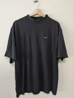 NIKE モックネックTシャツ XL 黒 ワンポイント オーバーサイズ ブラック