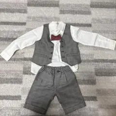 フォーマルセット 上着120cm、ズボン110㎝　グレー系チェック
