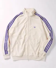 adidas トラックジャケット オフホワイト パープル