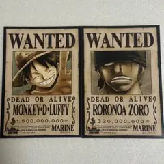 【ルフィ・ゾロ】ONE PIECE ワンピース 麦わらストア 手配書ブロマイド