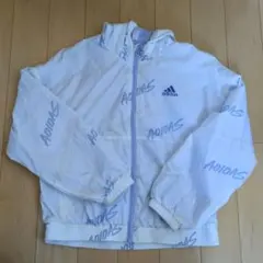 adidas フード付きジャケット ホワイト ウインドブレーカー 160