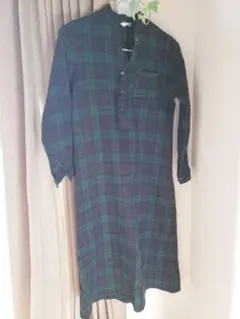 シャツワンピースブロックチェック　s