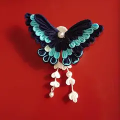 ハンドメイド　蝶（アオスジアゲハ）　髪飾り