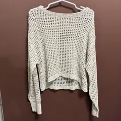 SUREVE 透かし編み長袖ニット アイボリー