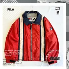 90s ヴィンテージ FILA フィラ 短丈ロゴ刺繍トリコロール ジャケット
