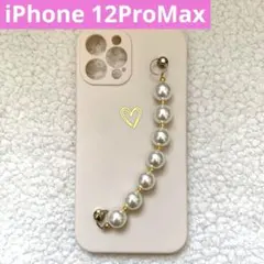 ✨iPhone 12 proMax ケース スマホケース ハート チェーン付き