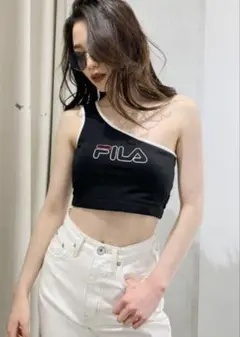 FILA ワンショルダータンクトップ ブラック