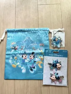 東京ディズニーシー 25周年　巾着　ヘアクリップ　セット
