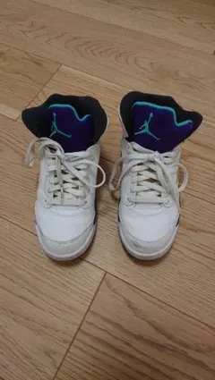 NIKE エアジョーダン5 ホワイト/パープル 20cm