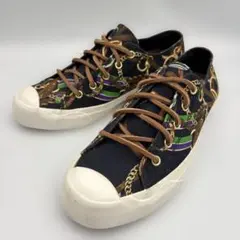 【美品】ラルフローレン スニーカー キャンバス チェーン柄 黒 7.5Ｂ