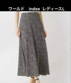 ロングスカート ブラック 小花柄 レディースＬ