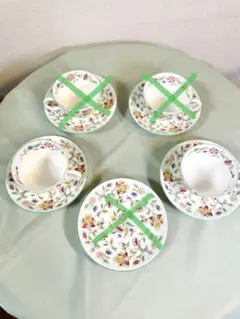 未使用＊ミントン ティーカップ&ソーサー 2客*。:°