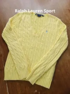 美品Ralph Lauren Sport ケーブルニット Mサイズ イエロー