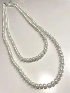 ホワイトパール二重ネックレス