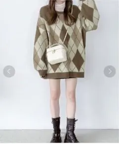 アーガイルチュニックプルオーバー Heather