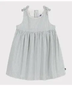 【美品】Petit Bateau プチバトー ストライプ柄ワンピース 12mのサムネイル