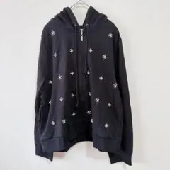 新品タグ付き　レストローズ　ビジュー付きジップアップパーカー 2XL ブラックのサムネイル