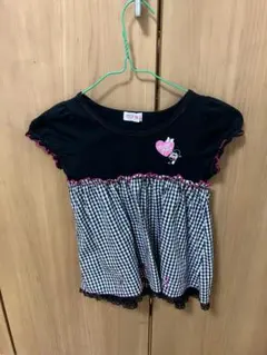 mezzo piano ギンガムチェック 半袖Tシャツ