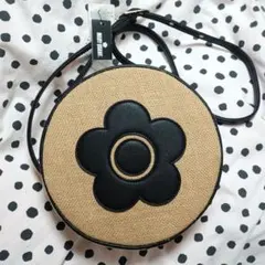 新品未使用‼️超美品✨マリークワント　夏 　麻　ショルダーバッグ　デイジー