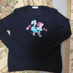 専用】レオナール LEONARD 花柄 刺繍 ネイビー ニット 42 - メルカリ