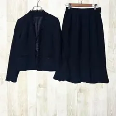 ノアジェ セットアップ 9AR ネイビー 紺 スーツ フリル リボン