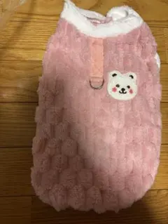 犬服 ピンク フリース クマ耳付き 小型犬用