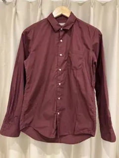 バーガンディ 長袖シャツ
