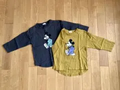 ミッキーマウス 長袖カットソー 2色セット　110