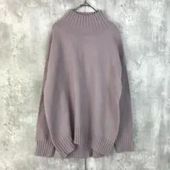 GU(S)セーター/薄紫/アクリル/ハイネック/長袖/リブ編み
