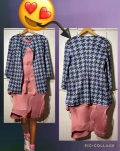 プリーツプリーズ ３ 千鳥ジャケット カーディガン issey miyakeのサムネイル